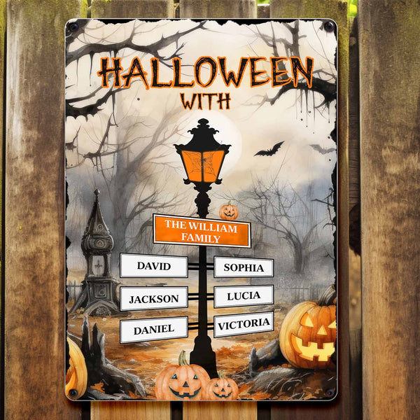 Halloween With The Family, Lantern, Bats, Pumpkins