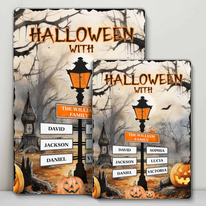 Halloween With The Family, Lantern, Bats, Pumpkins