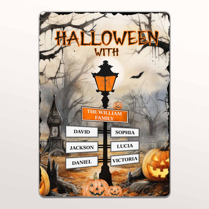 Halloween With The Family, Lantern, Bats, Pumpkins