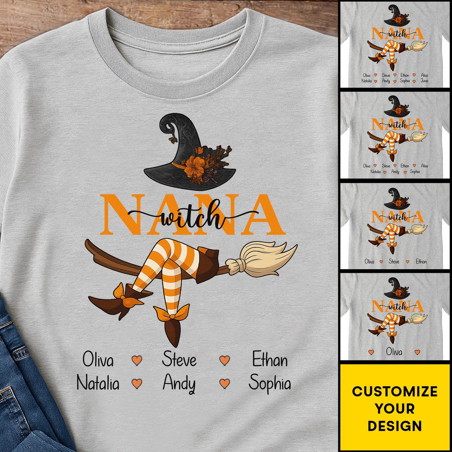 Customizable Witch Hat and Broom Design