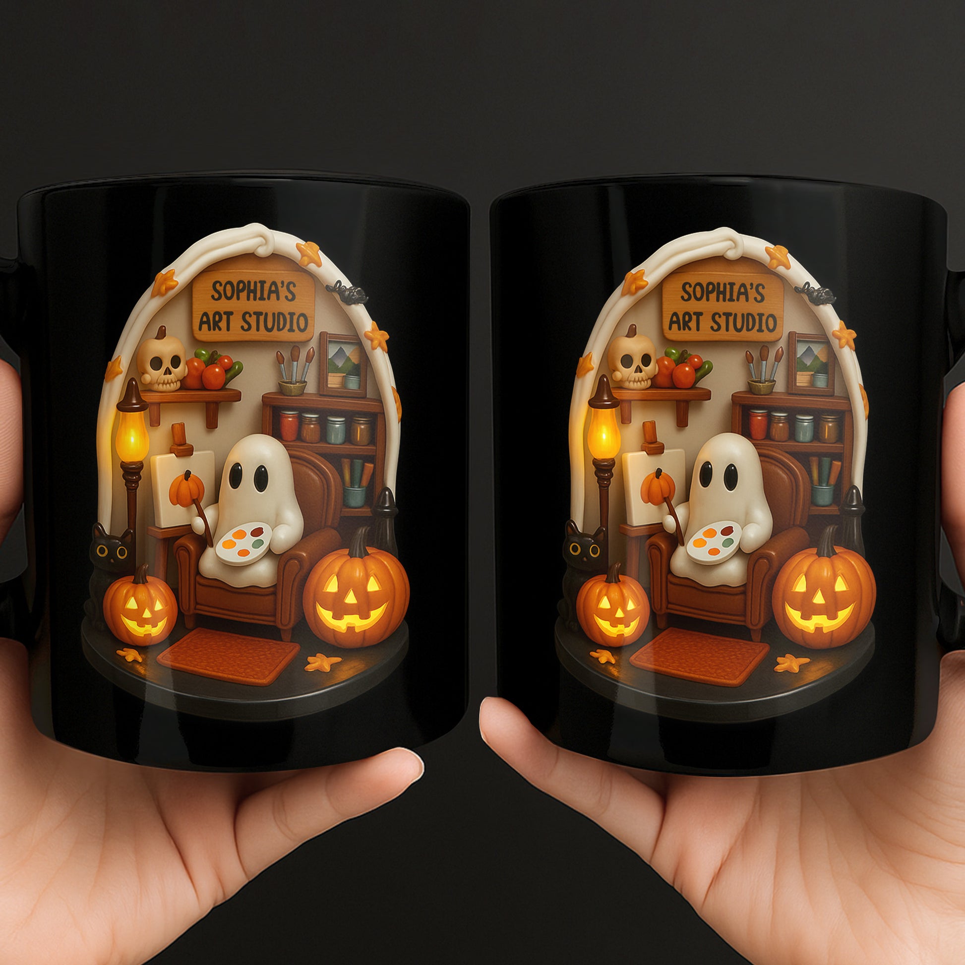 Sophia's Art Studio Ghost and Pumpkins