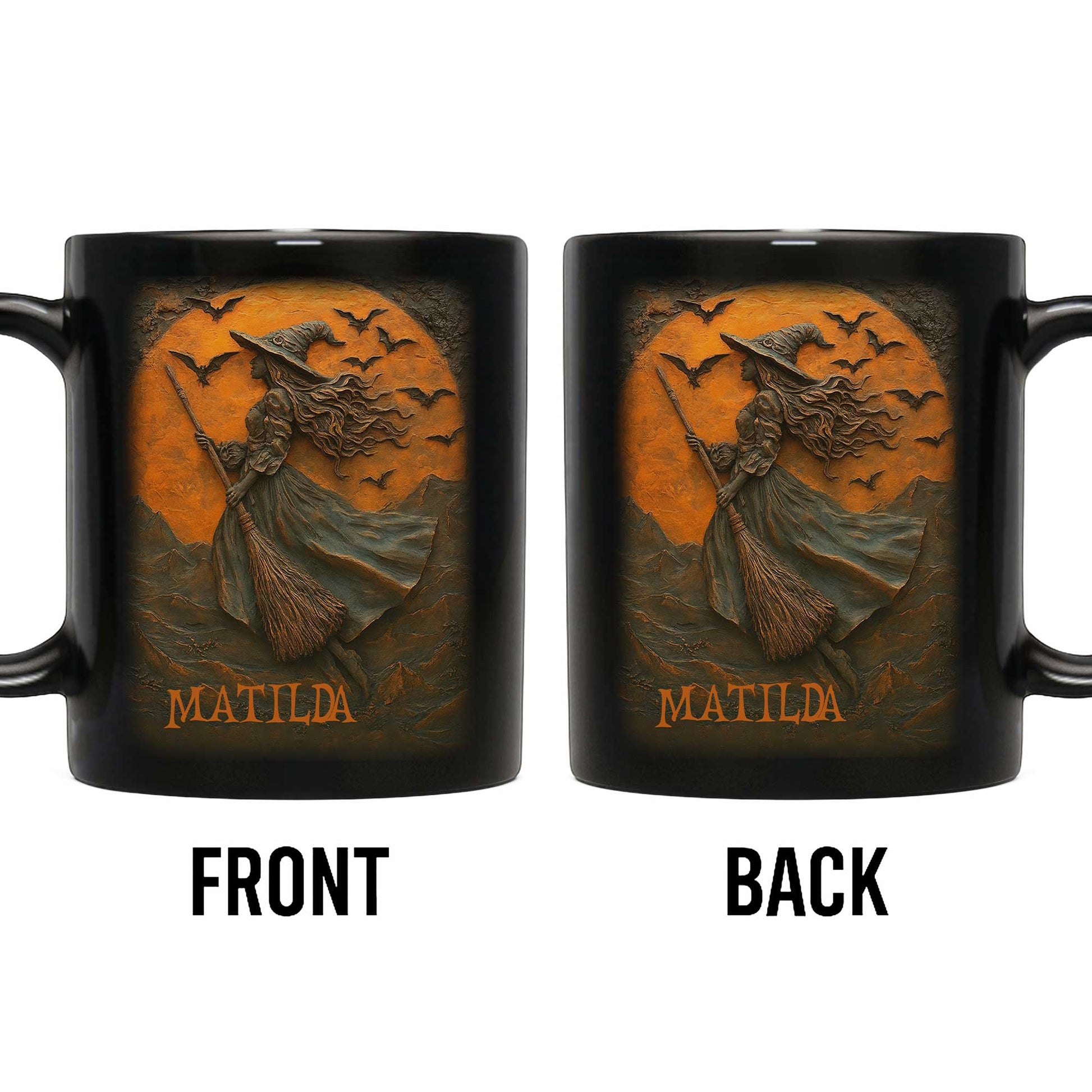 Majestic Witch Soaring Through A Moonlit Sky