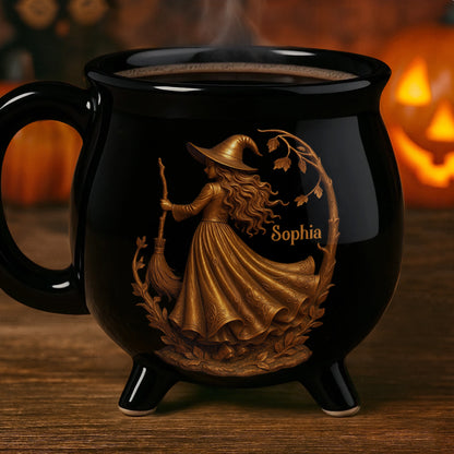 Enchanting Brew With Witch And Broom