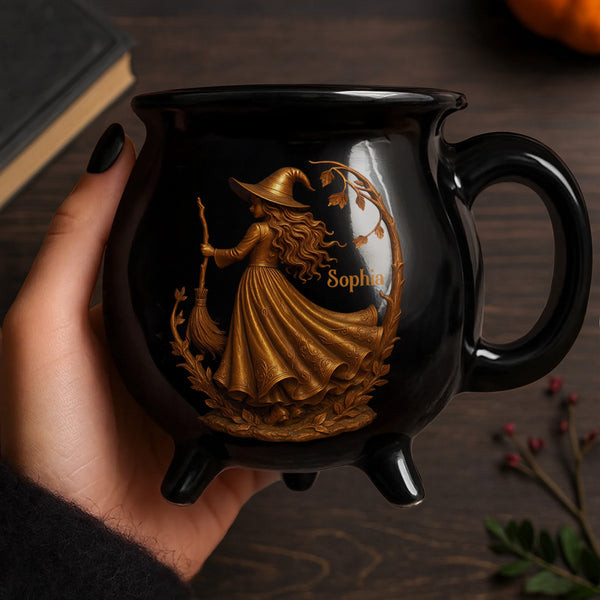 Enchanting Brew With Witch And Broom