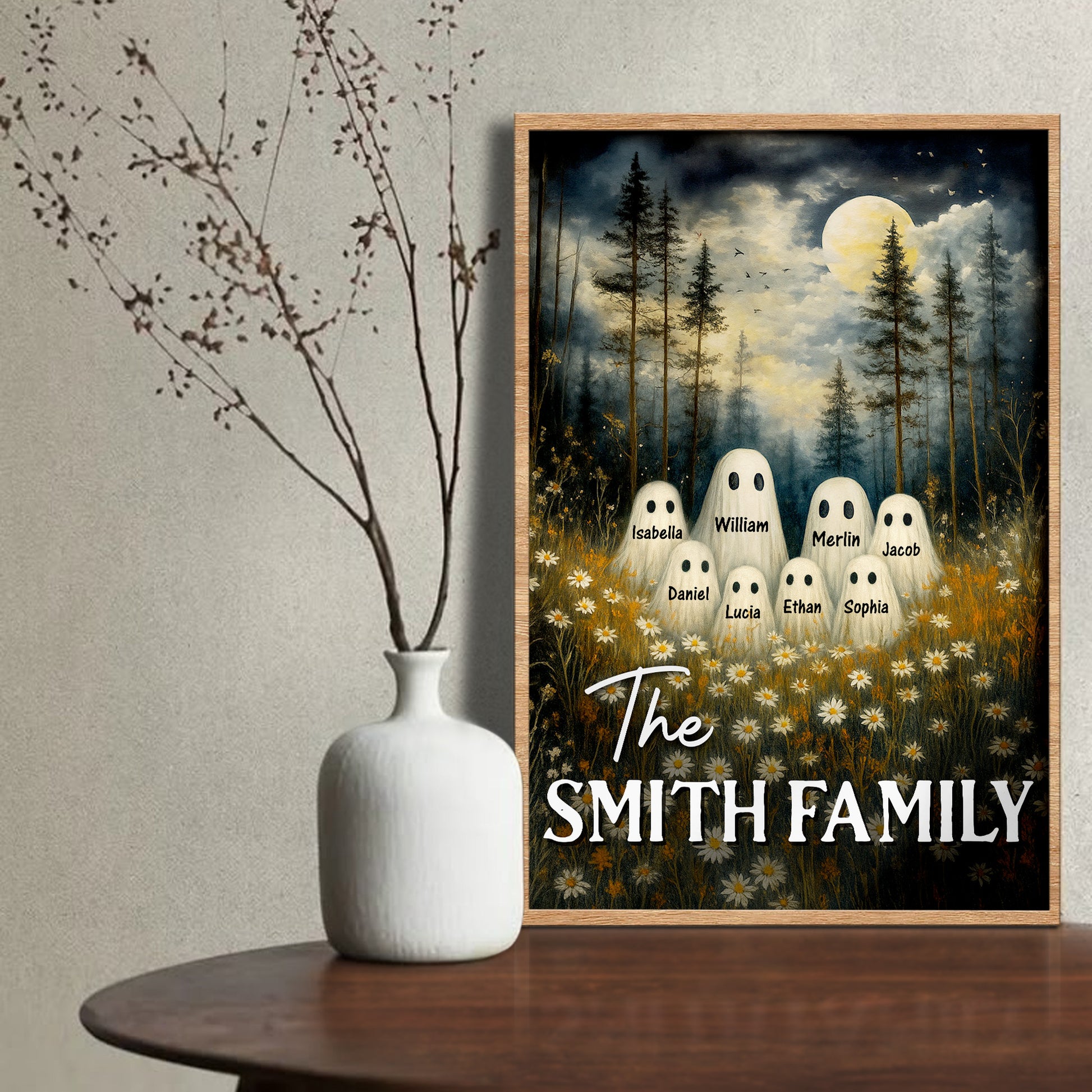 Customizable Ghost Family In Moonlit Forest
