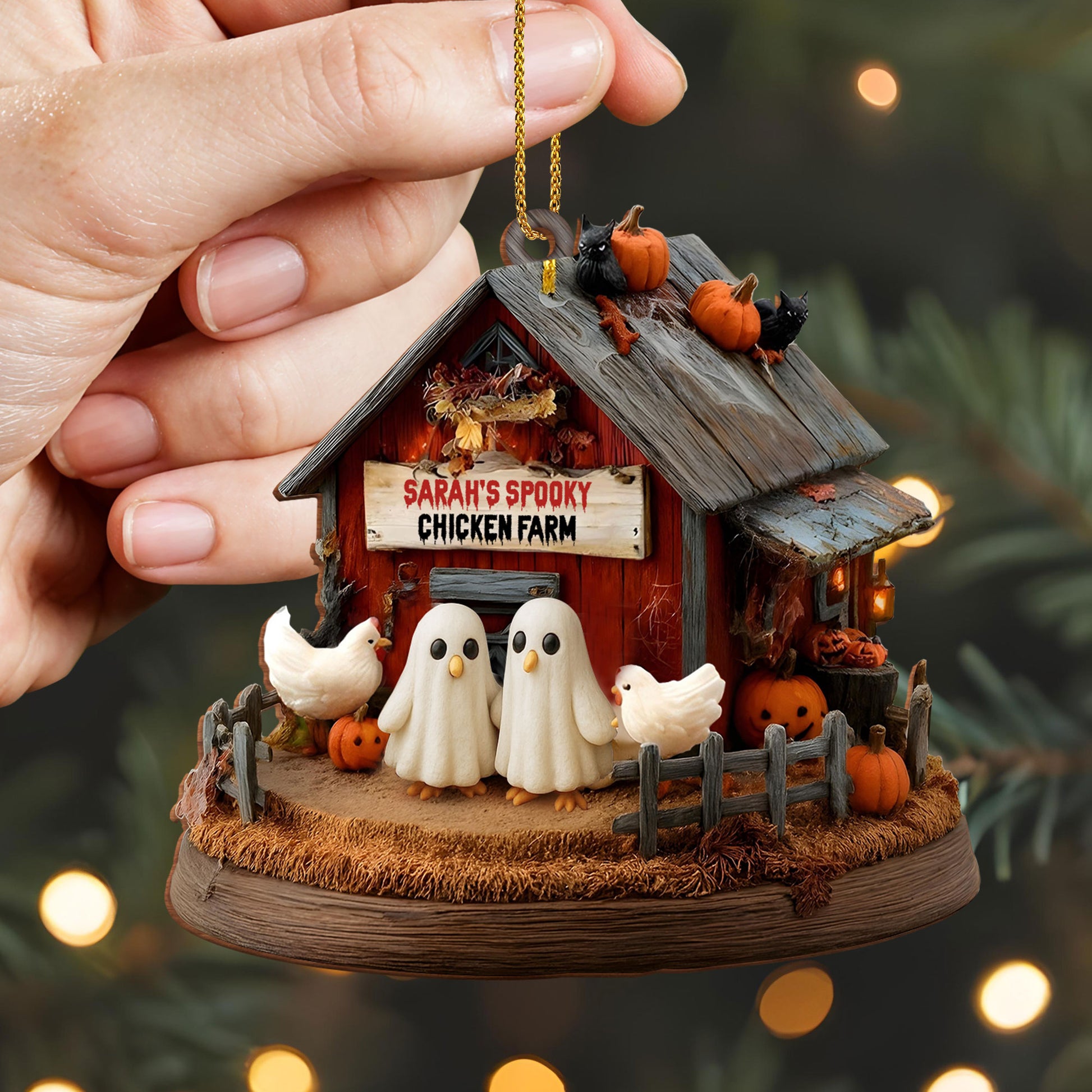 Sarah's Spooky Chicken Farm With Ghosts and Pumpkins