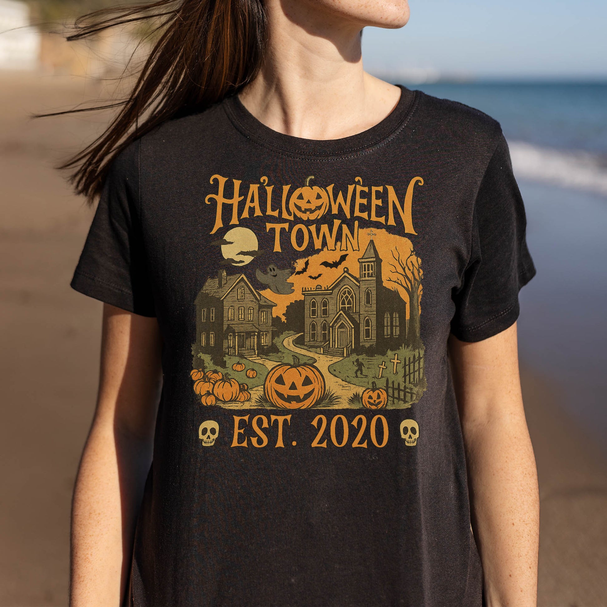Halloween Town Established 2020 With Pumpkins And Ghosts