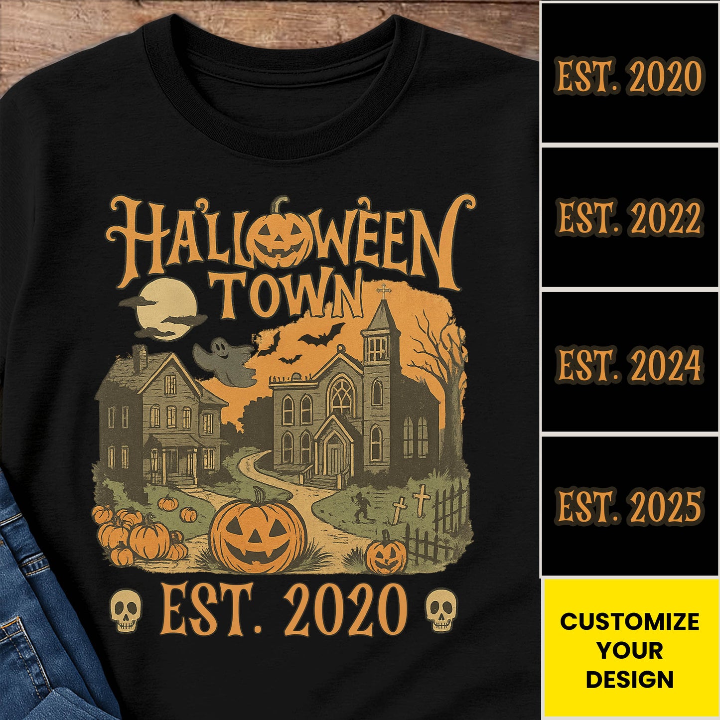 Halloween Town Established 2020 With Pumpkins And Ghosts