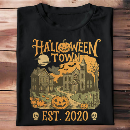 Halloween Town Established 2020 With Pumpkins And Ghosts