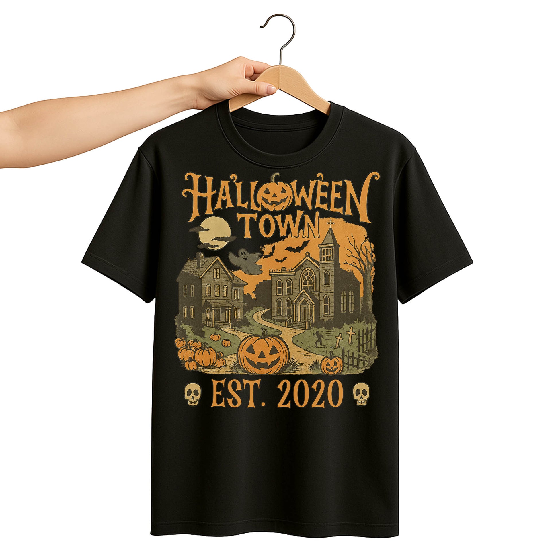 Halloween Town Established 2020 With Pumpkins And Ghosts