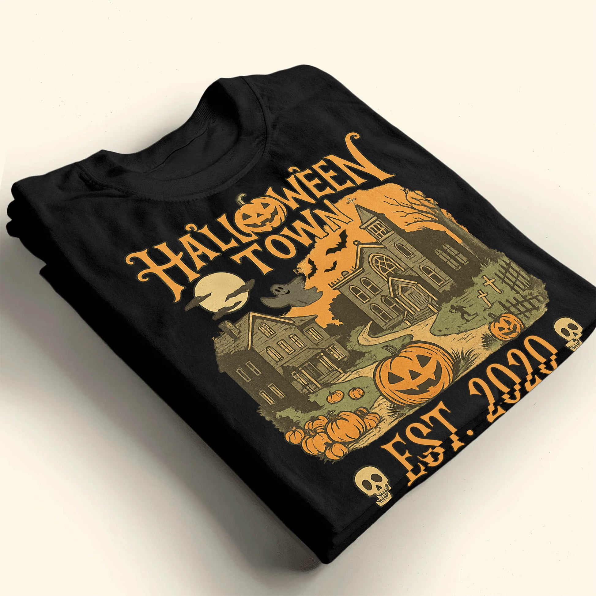 Halloween Town Established 2020 With Pumpkins And Ghosts