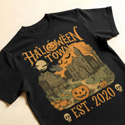 Halloween Town Established 2020 With Pumpkins And Ghosts