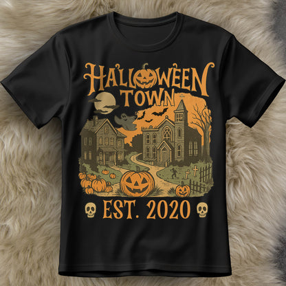Halloween Town Established 2020 With Pumpkins And Ghosts