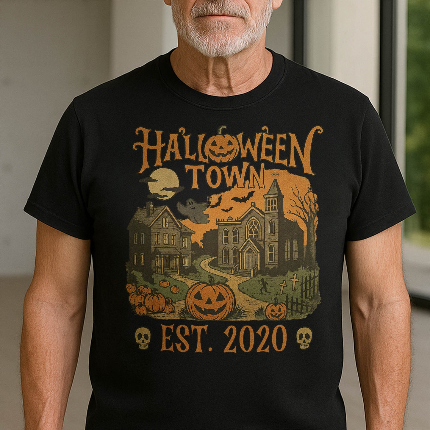 Halloween Town Established 2020 With Pumpkins And Ghosts