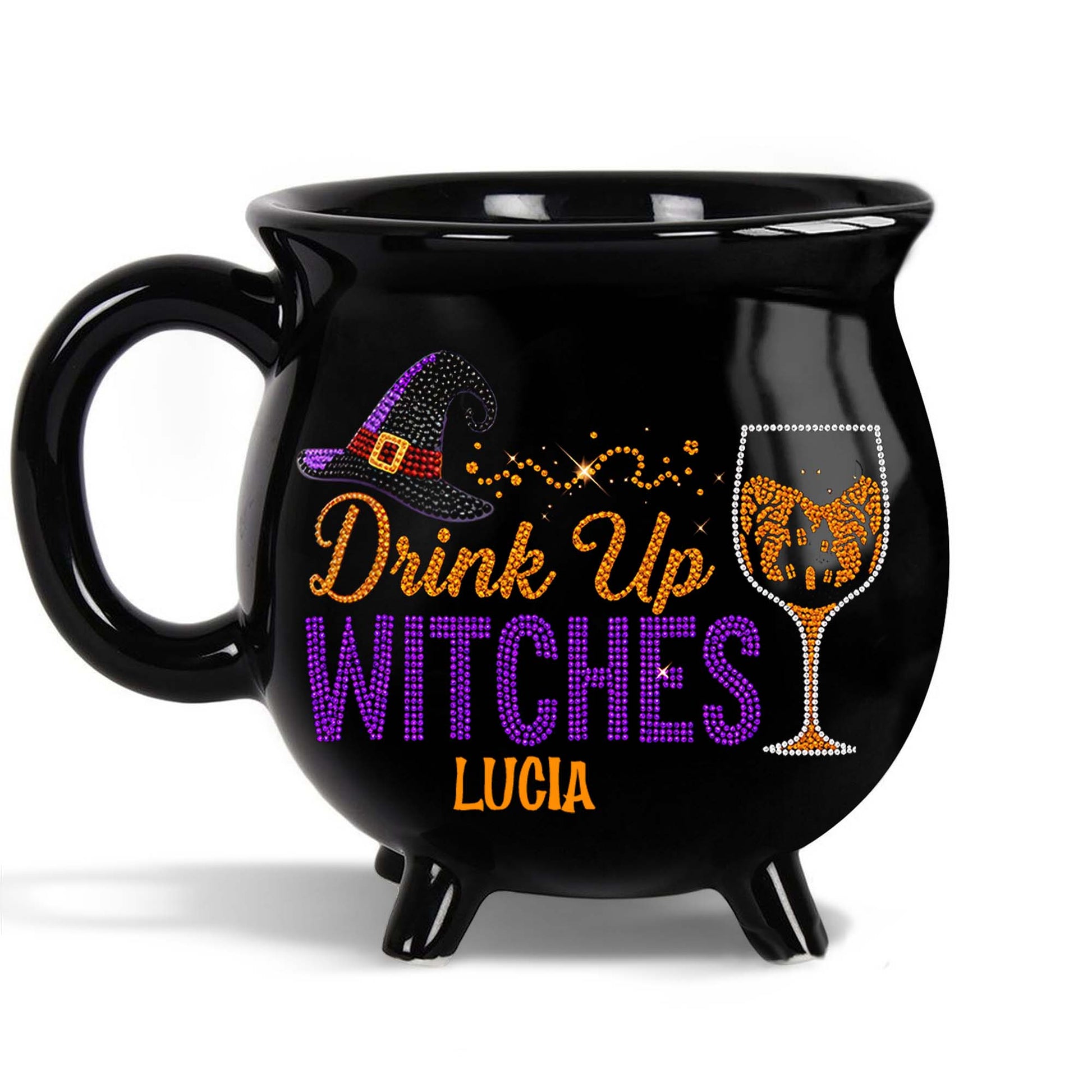 Drink Up Witches With Witch Hat And Wine Glass