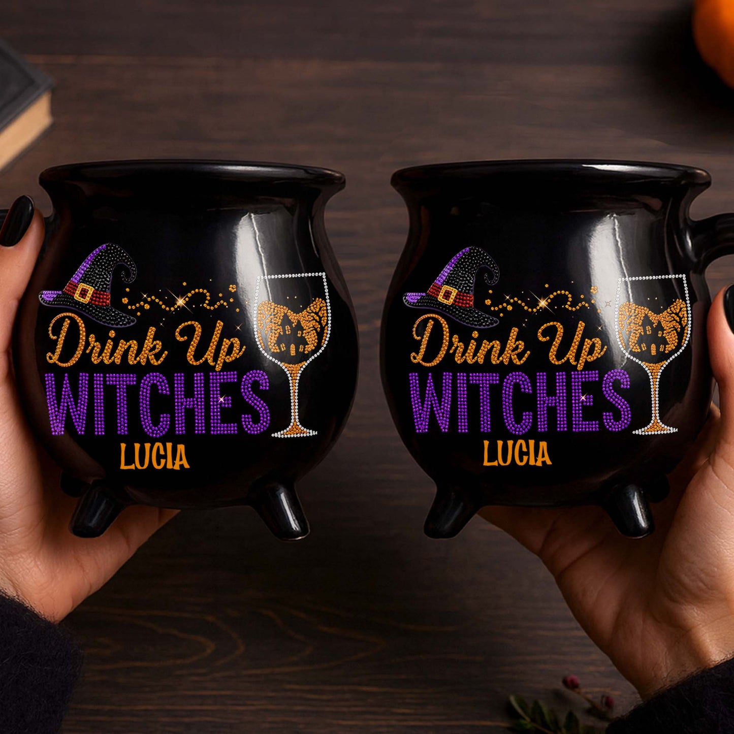 Drink Up Witches With Witch Hat And Wine Glass