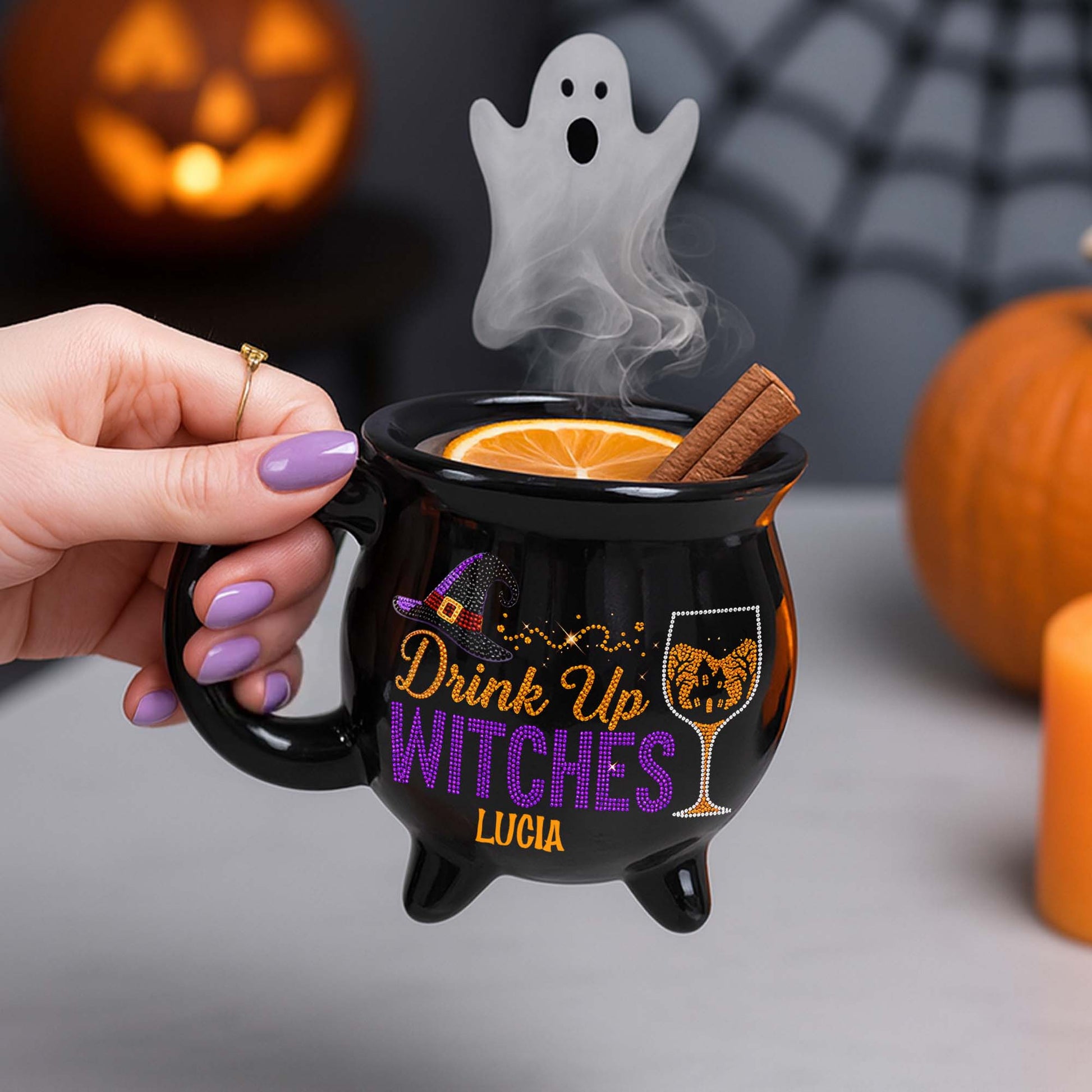 Drink Up Witches With Witch Hat And Wine Glass