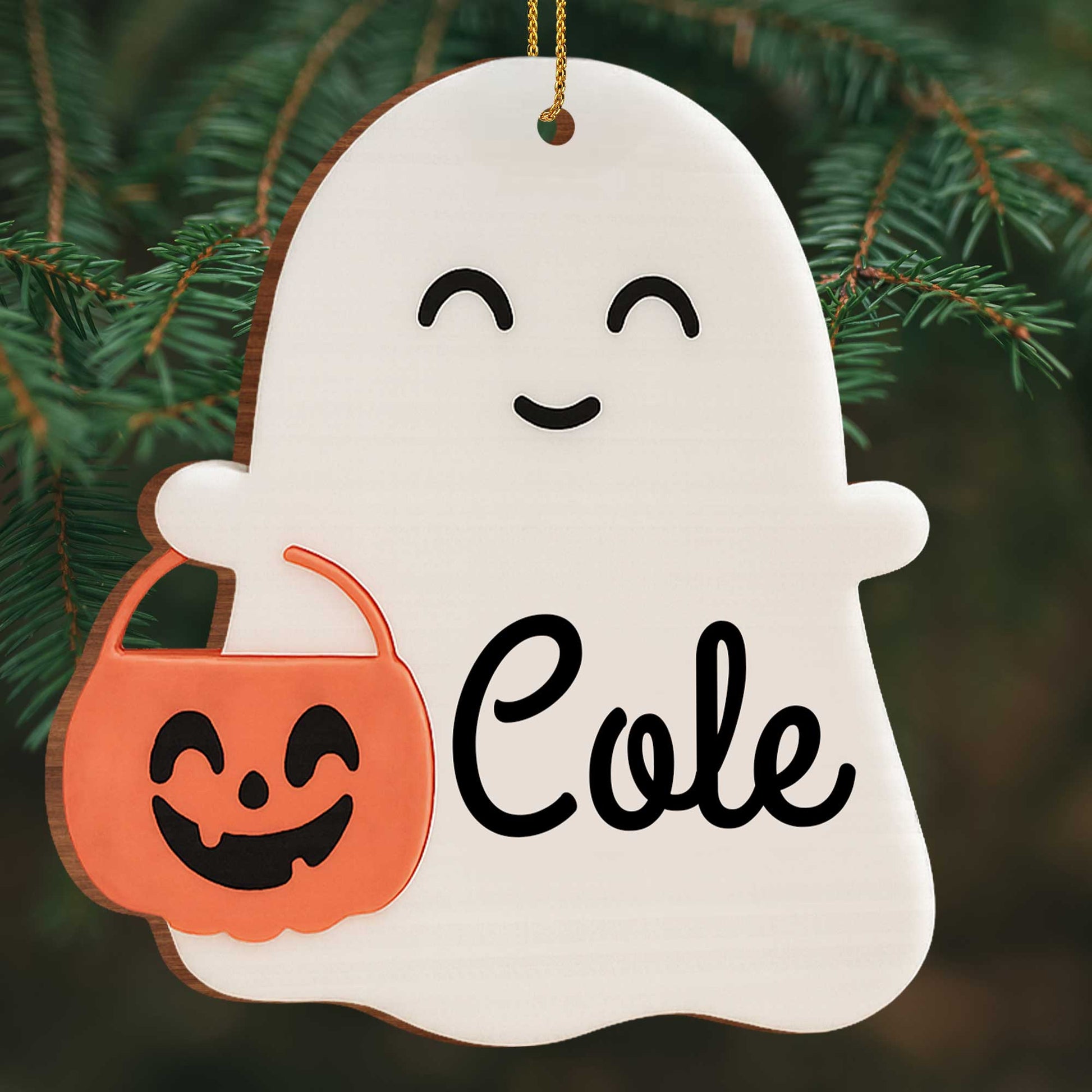 Delightful Ghost With Pumpkin Basket