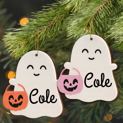 Delightful Ghost With Pumpkin Basket