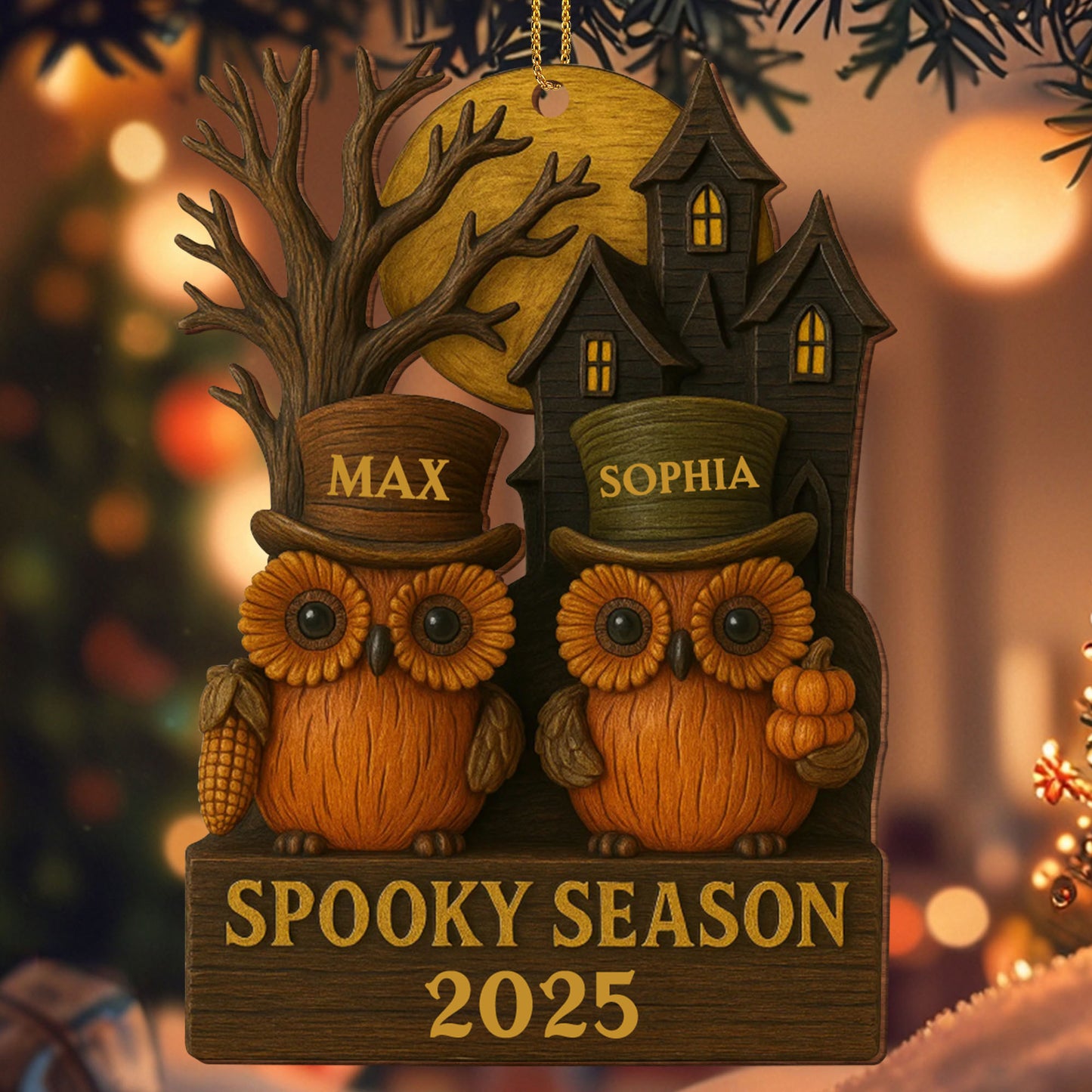 Spooky Season With Owls And Haunted House