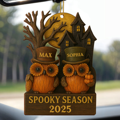 Spooky Season With Owls And Haunted House