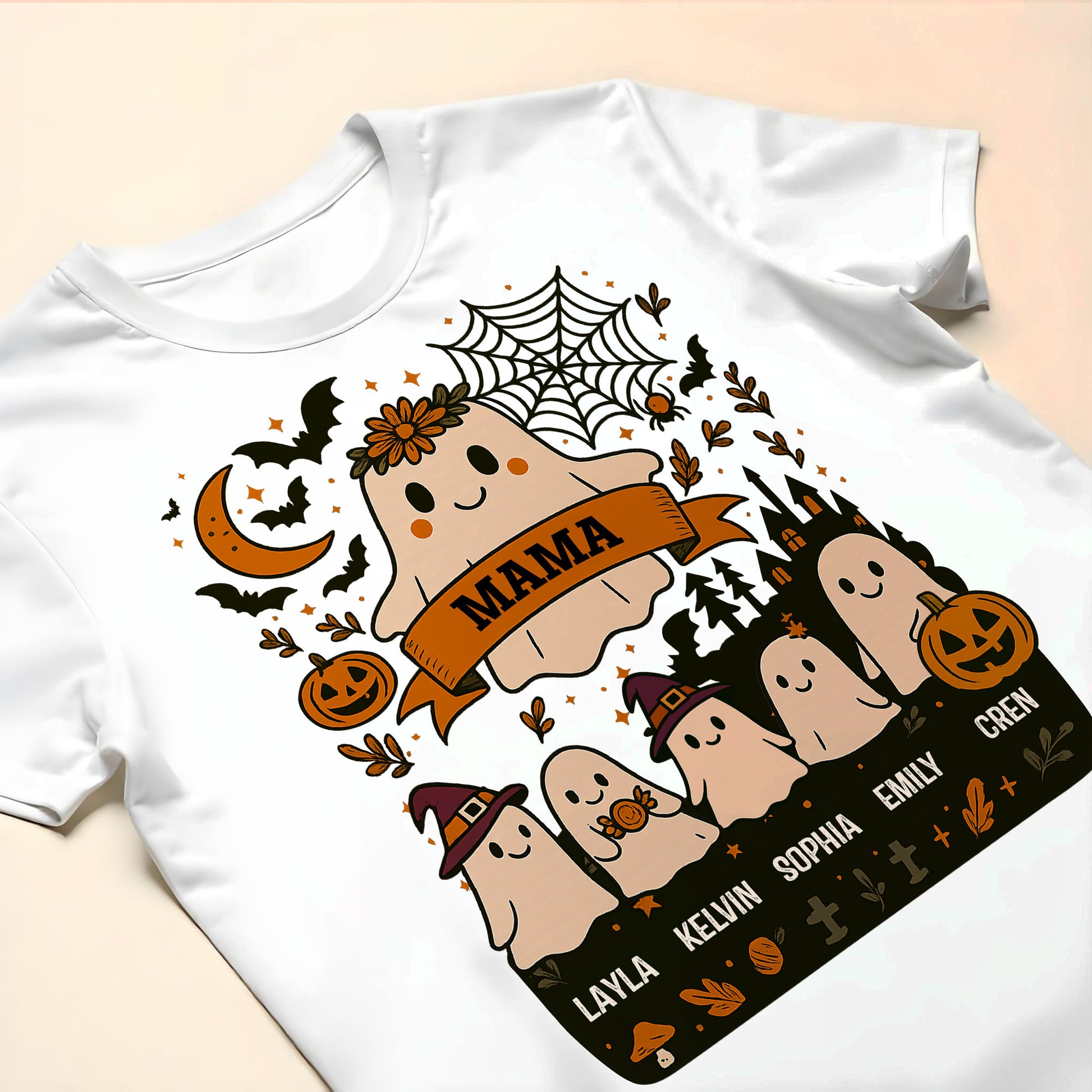 Customizable Spooky Halloween Family T-Shirt