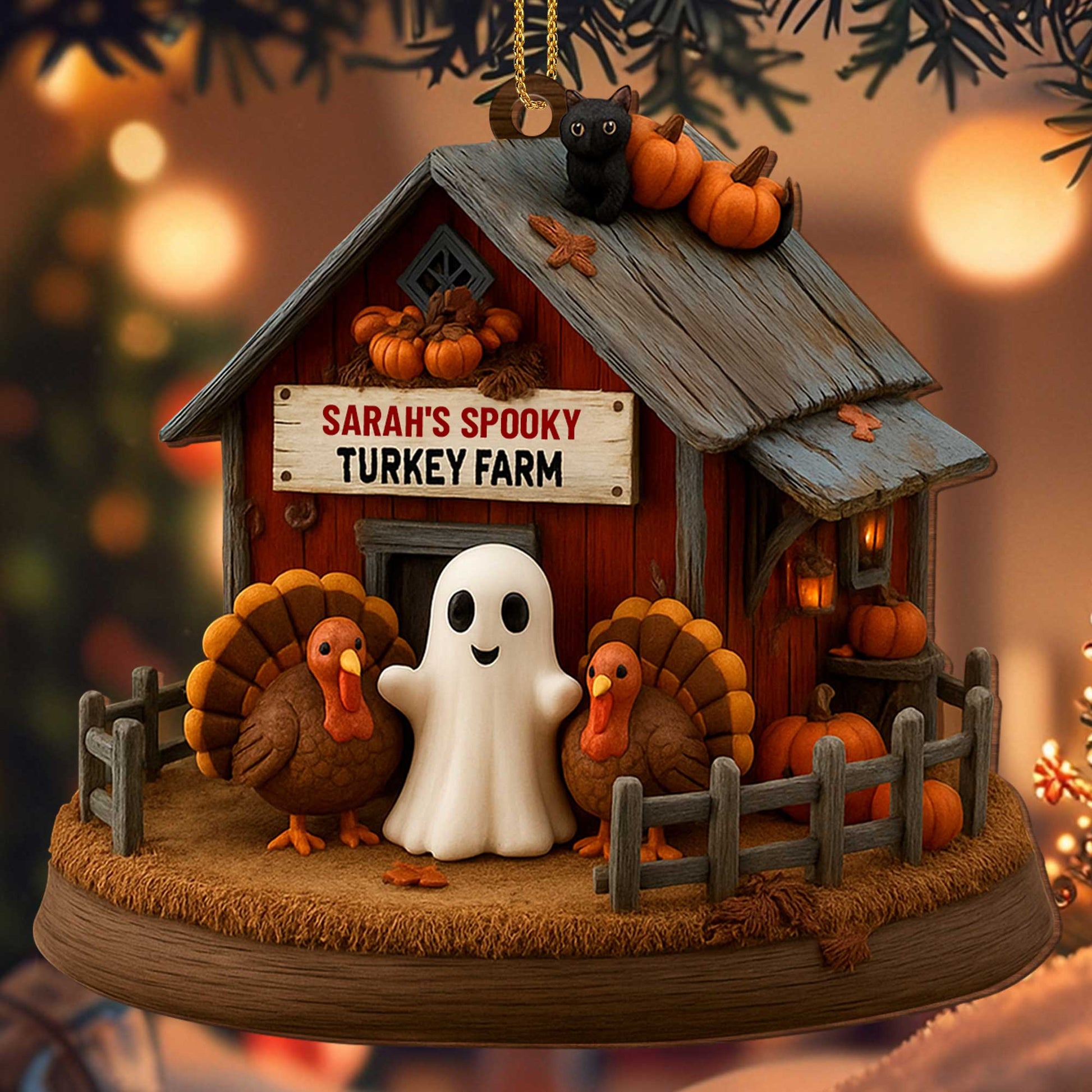 Sarah's Spooky Turkey Farm With Ghost And Turkeys