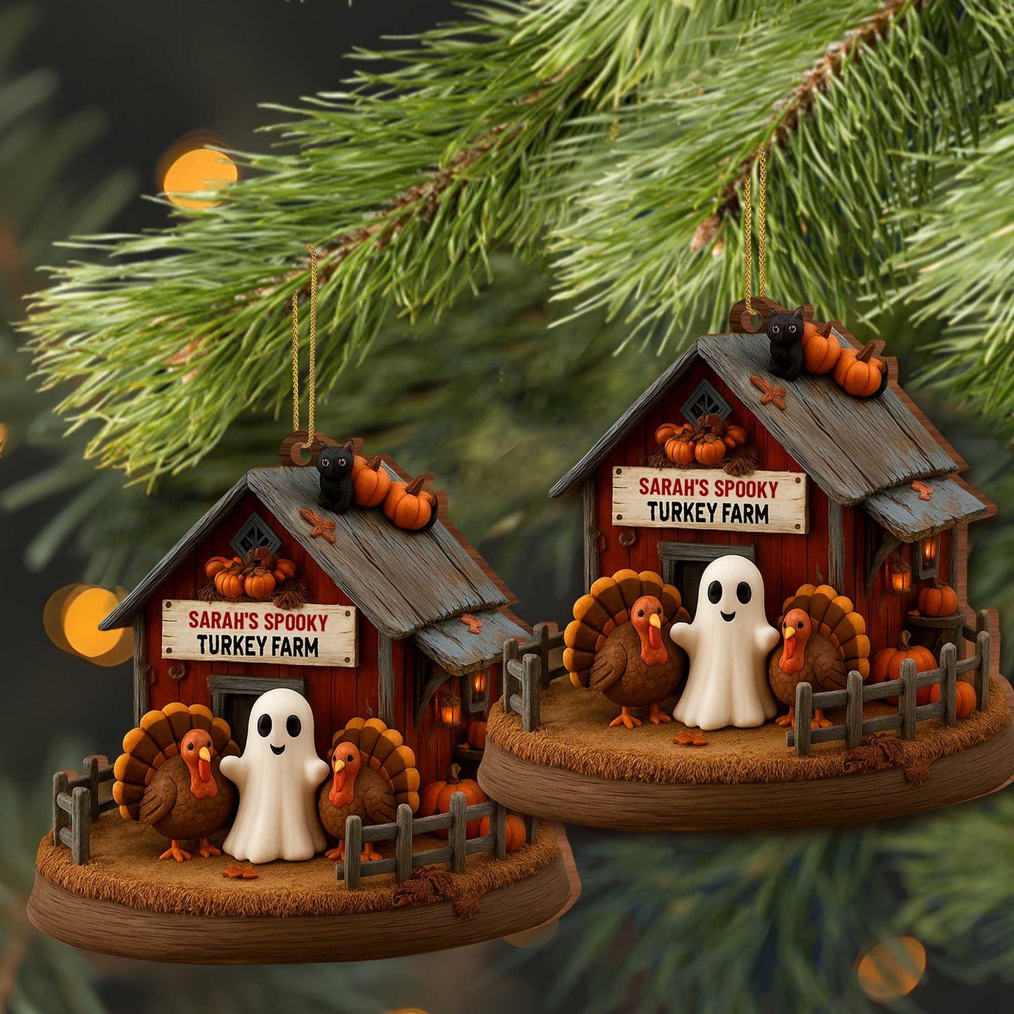 Sarah's Spooky Turkey Farm With Ghost And Turkeys