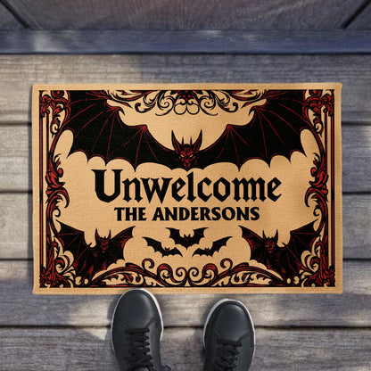 Unwelcome Doormat With Bats Design