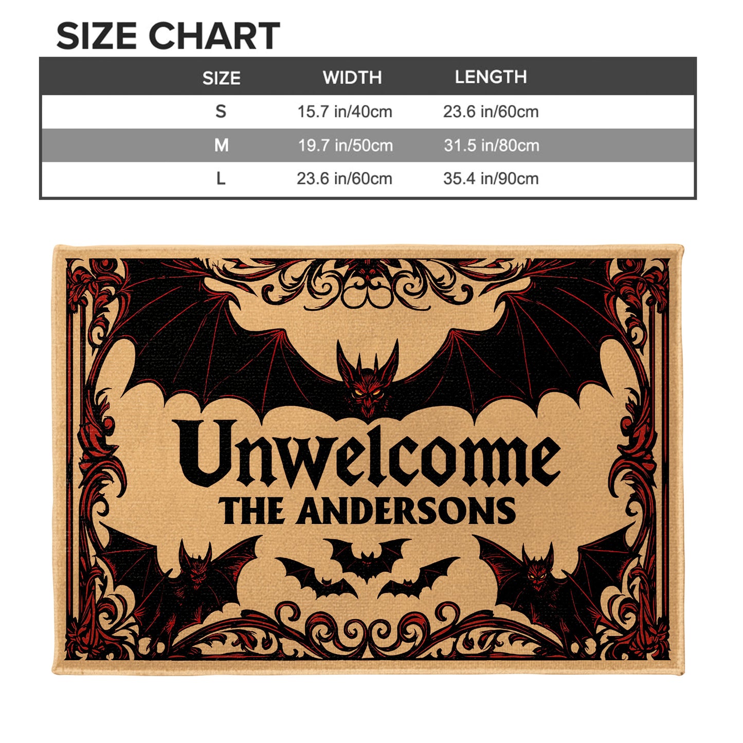 Unwelcome Doormat With Bats Design