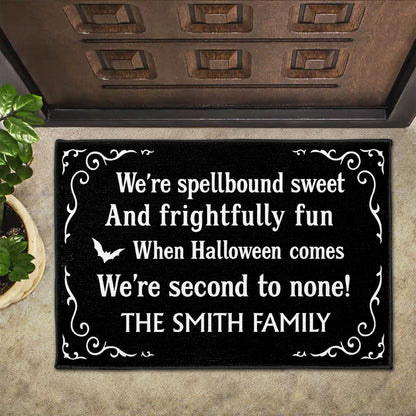 Spellbound Sweet And Frightfully Fun Halloween Welcome Mat - Personalized Custom Doormat - HALW046_DRM