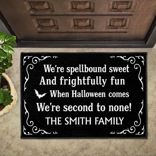 Spellbound Sweet And Frightfully Fun Halloween Welcome Mat - Personalized Custom Doormat - HALW046_DRM