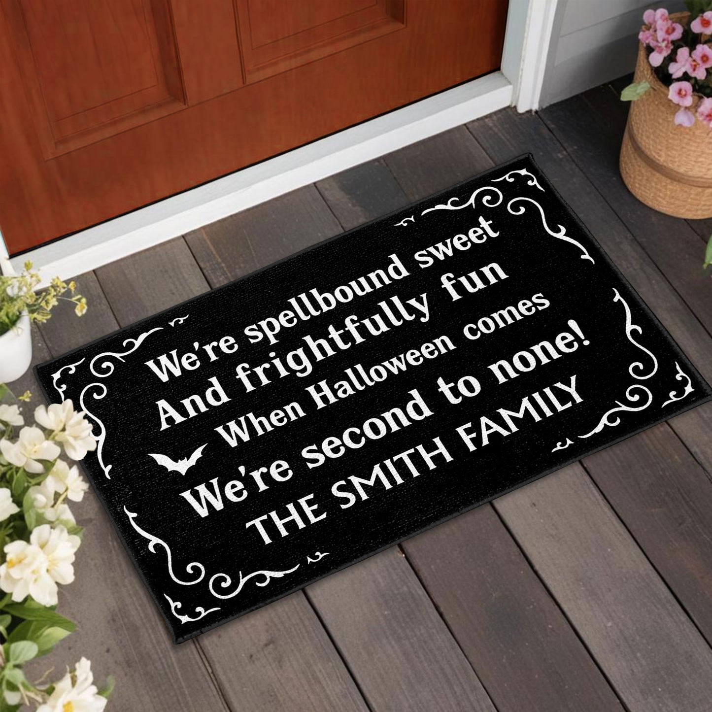 Spellbound Sweet And Frightfully Fun Halloween Welcome Mat - Personalized Custom Doormat - HALW046_DRM
