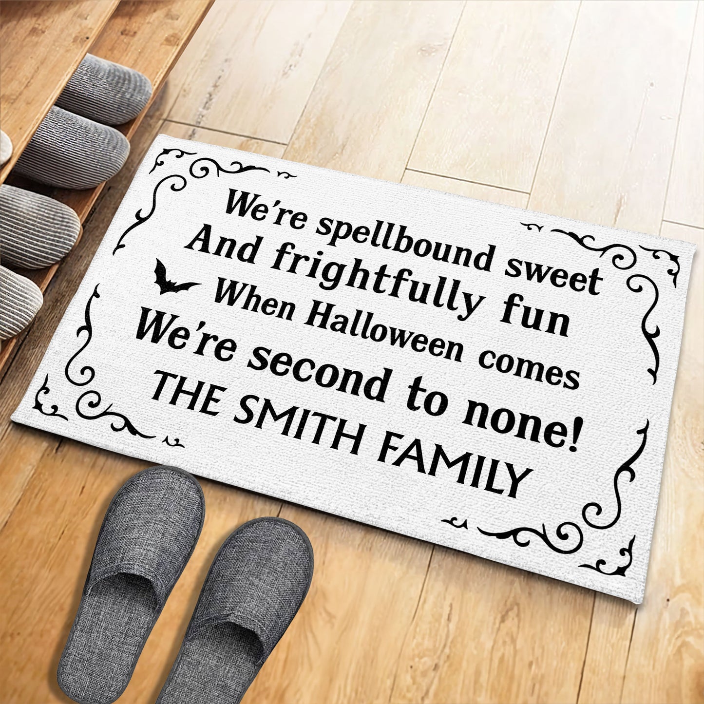 Spellbound Sweet And Frightfully Fun Halloween Welcome Mat - Personalized Custom Doormat - HALW046_DRM
