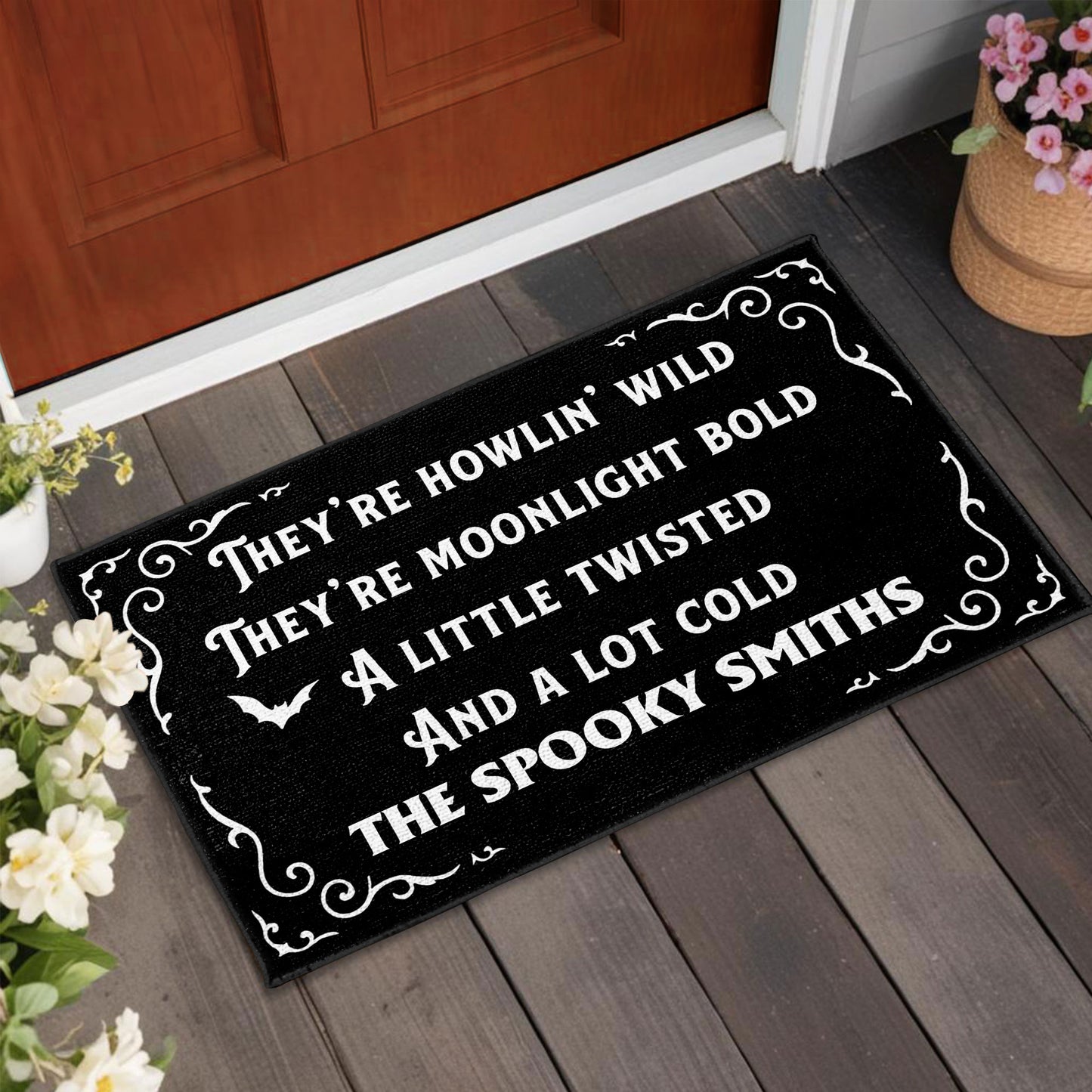 They're Howlin' Wild, Moonlight Bold, Spooky Personalized Doormat