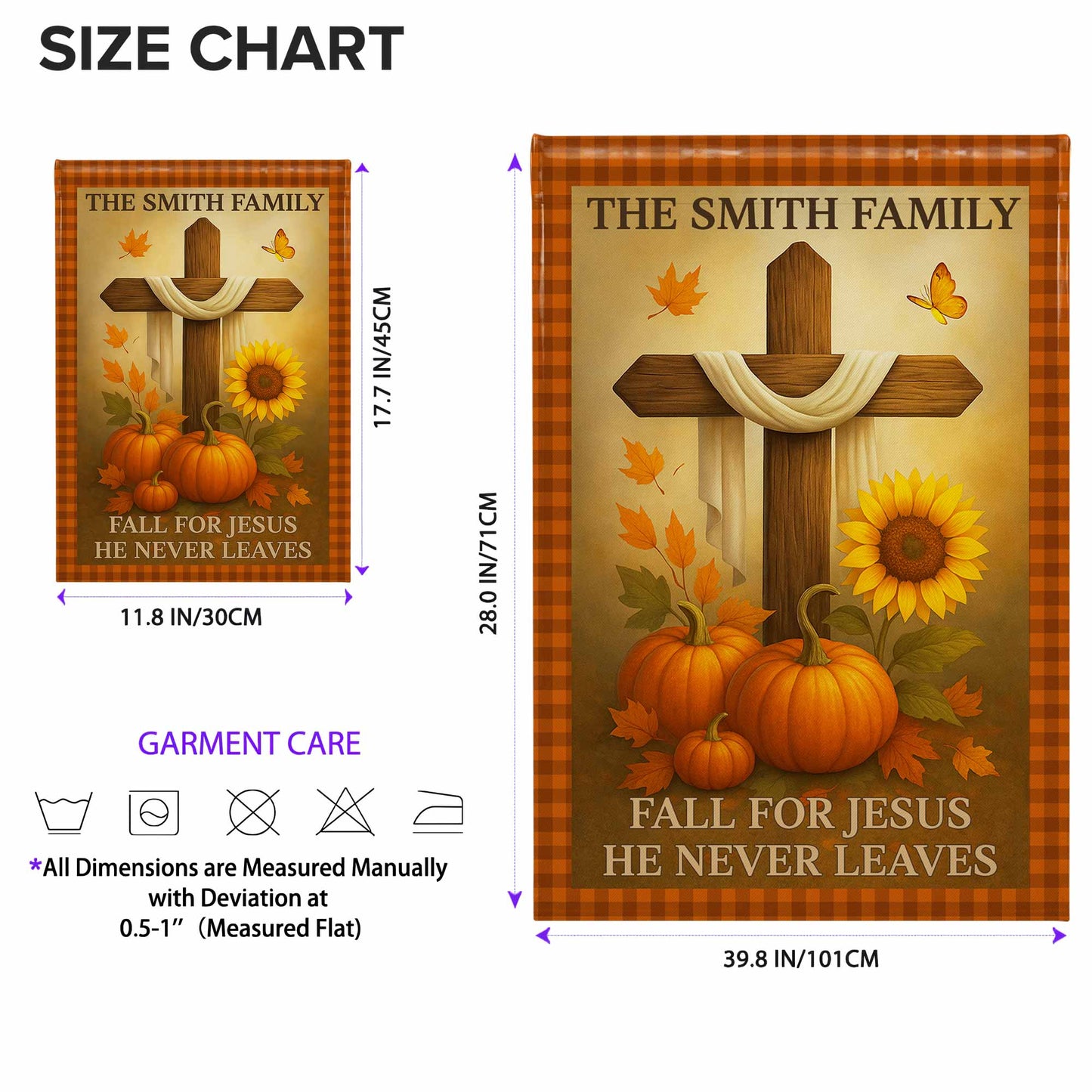 Fall For Jesus He Never Leaves, Cross and Sunflowers