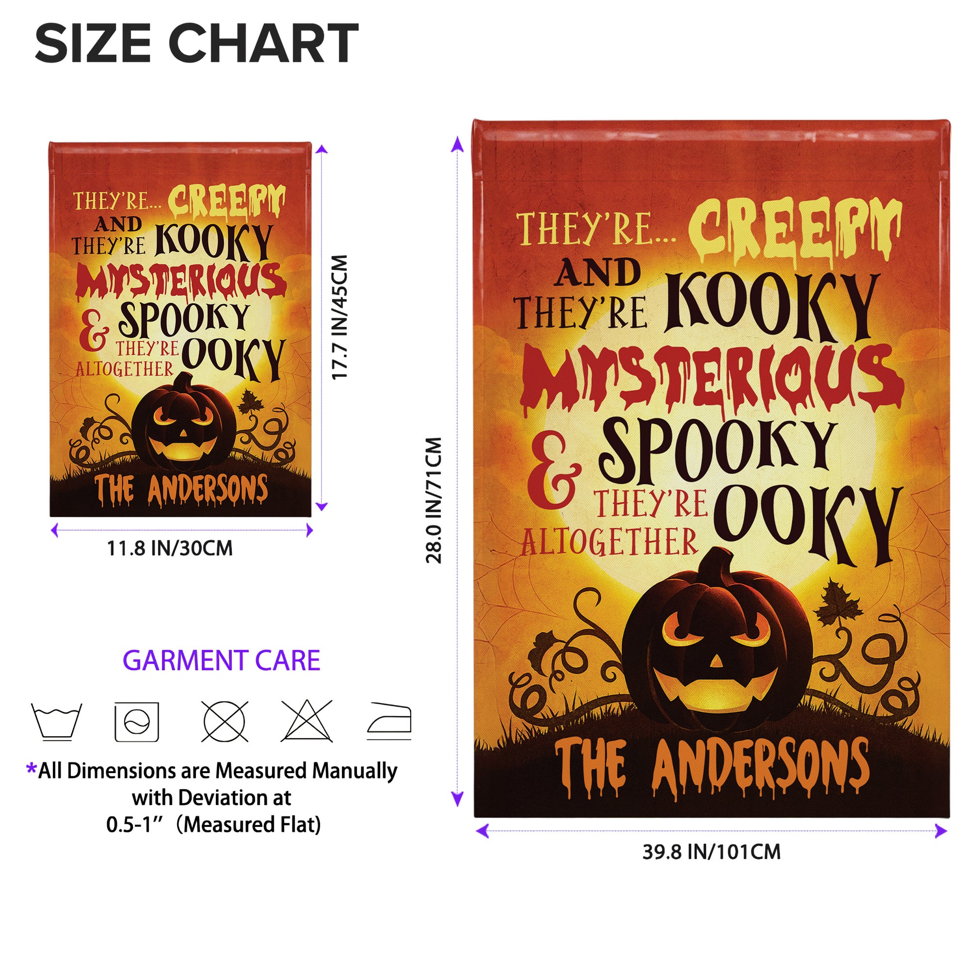 Creepy Kooky Mysterious Spooky Family Halloween Flag