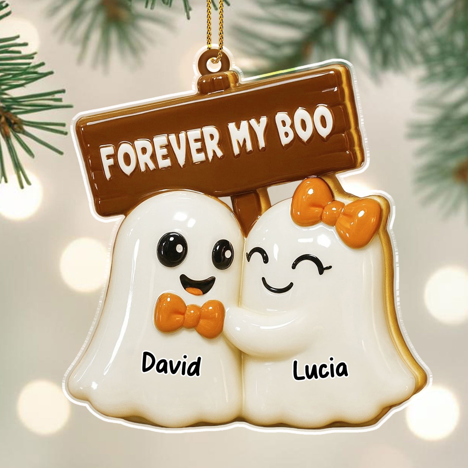 Forever My Boo, Cute Ghost Couple Ornament