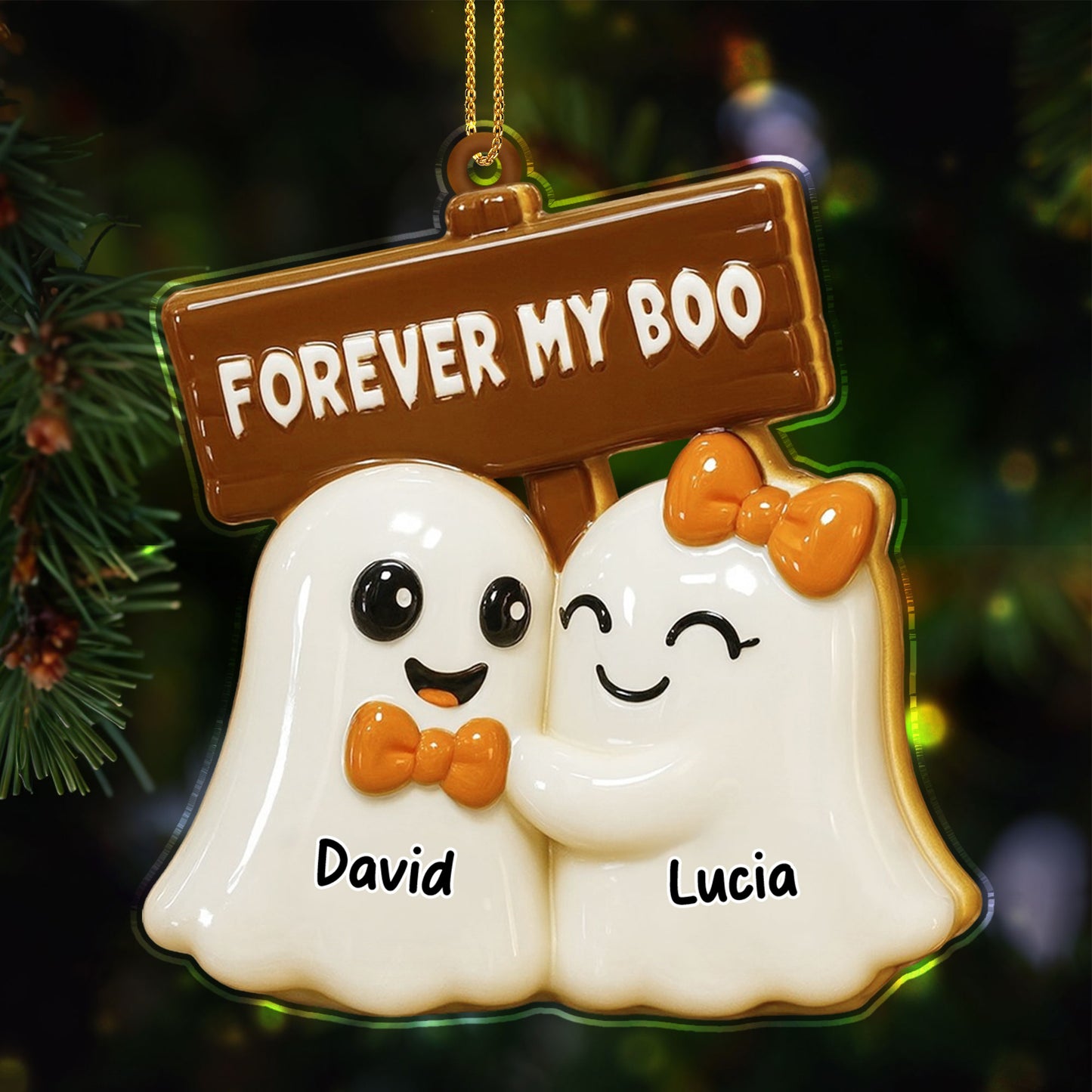 Forever My Boo, Cute Ghost Couple Ornament