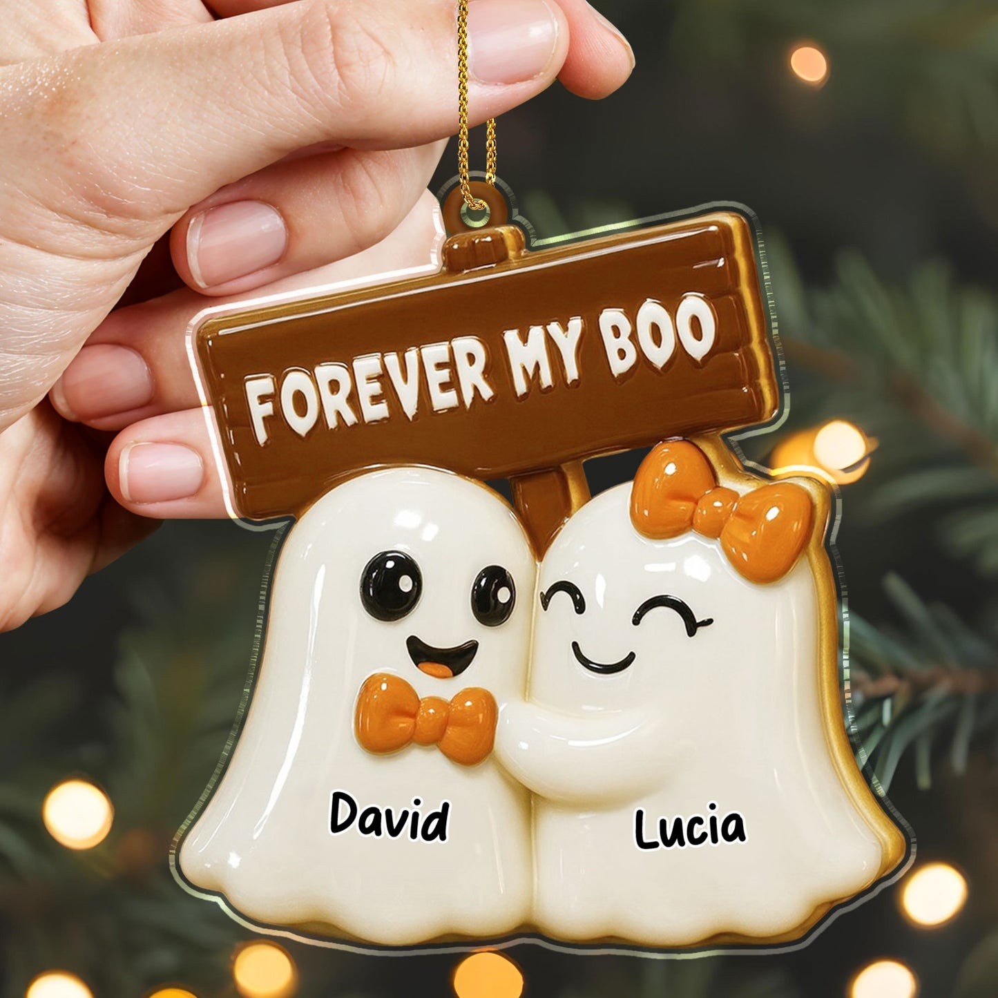 Forever My Boo, Cute Ghost Couple Ornament