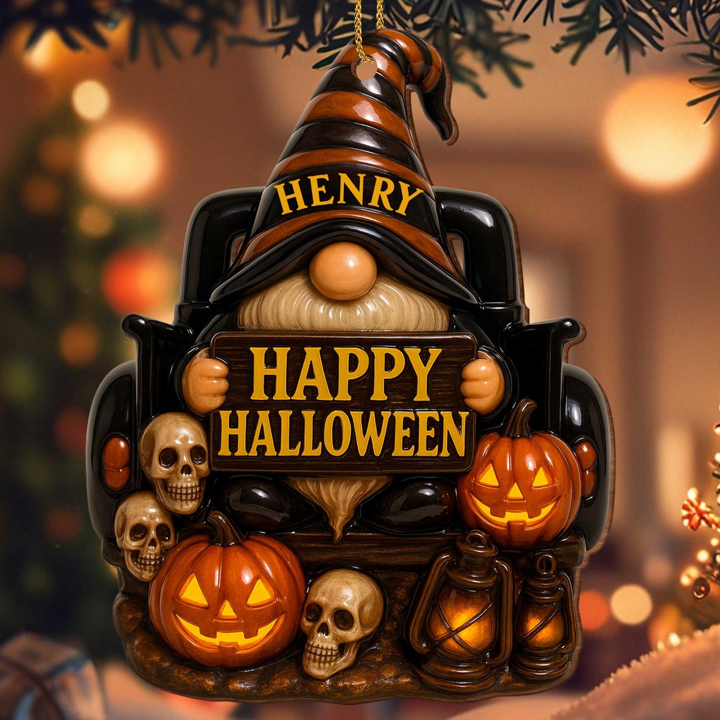 Happy Halloween, Pumpkins, Skulls, And Lanterns