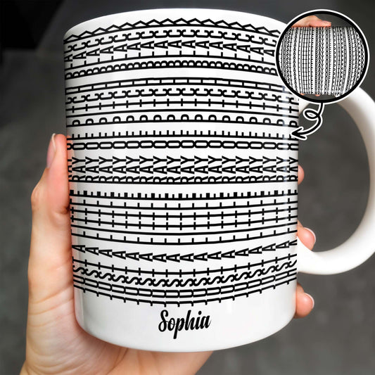 Tasse à café personnalisée avec motif de notes de musique courageuses – HALW066_MG