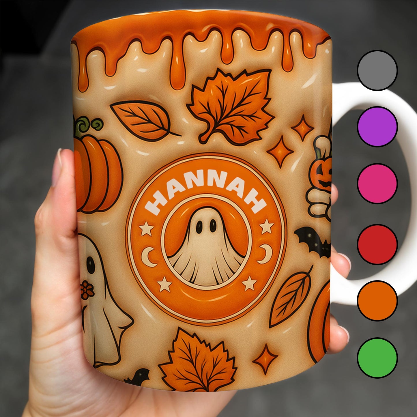 Enchanting Ghost and Pumpkin Themed Coffee Mug