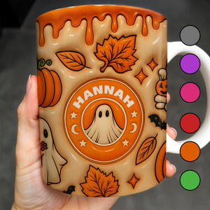 Enchanting Ghost and Pumpkin Themed Coffee Mug