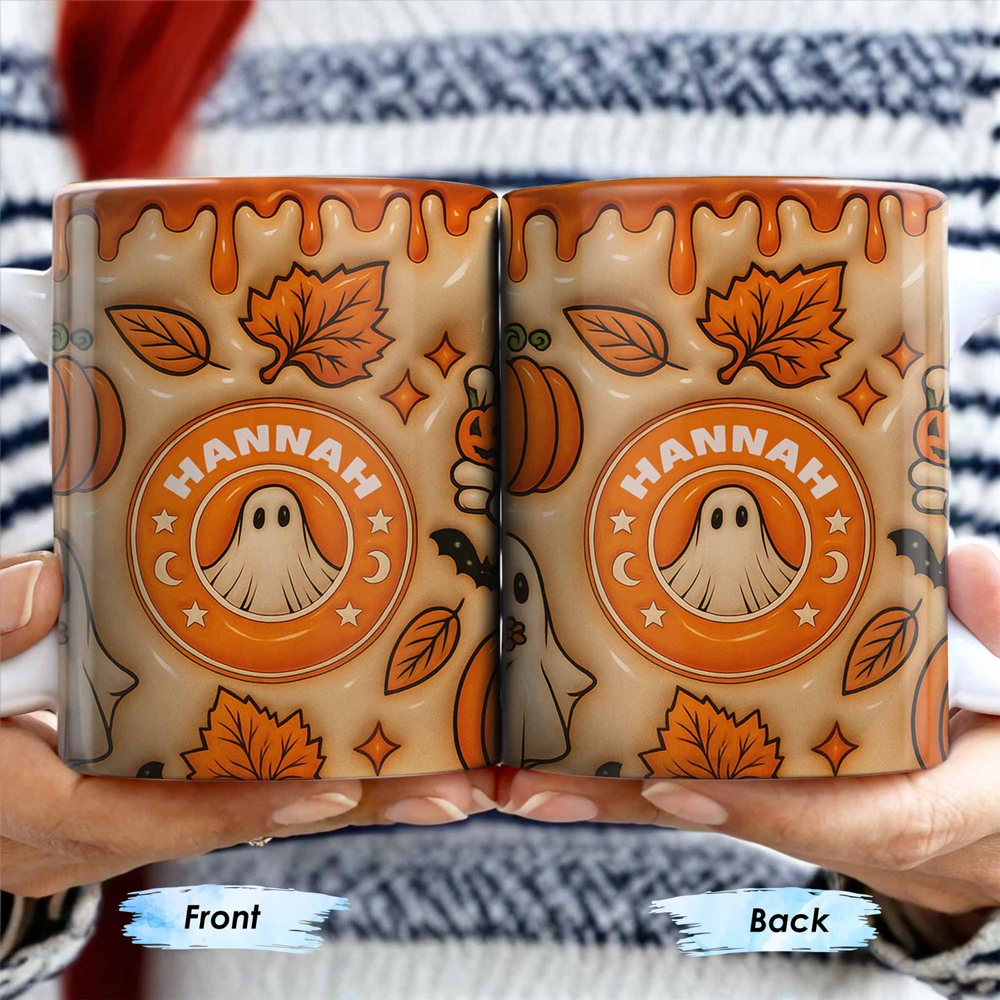 Enchanting Ghost and Pumpkin Themed Coffee Mug