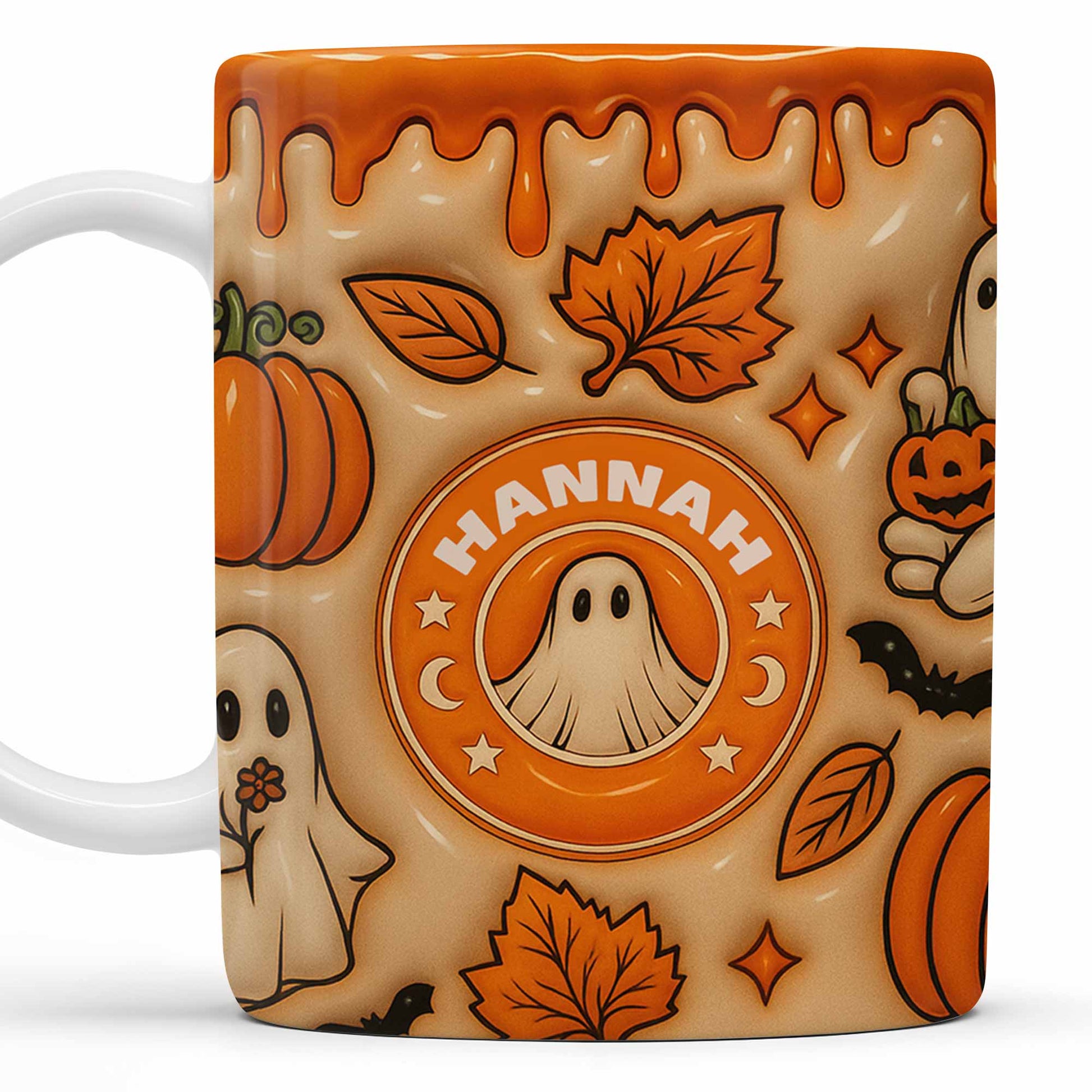 Enchanting Ghost and Pumpkin Themed Coffee Mug