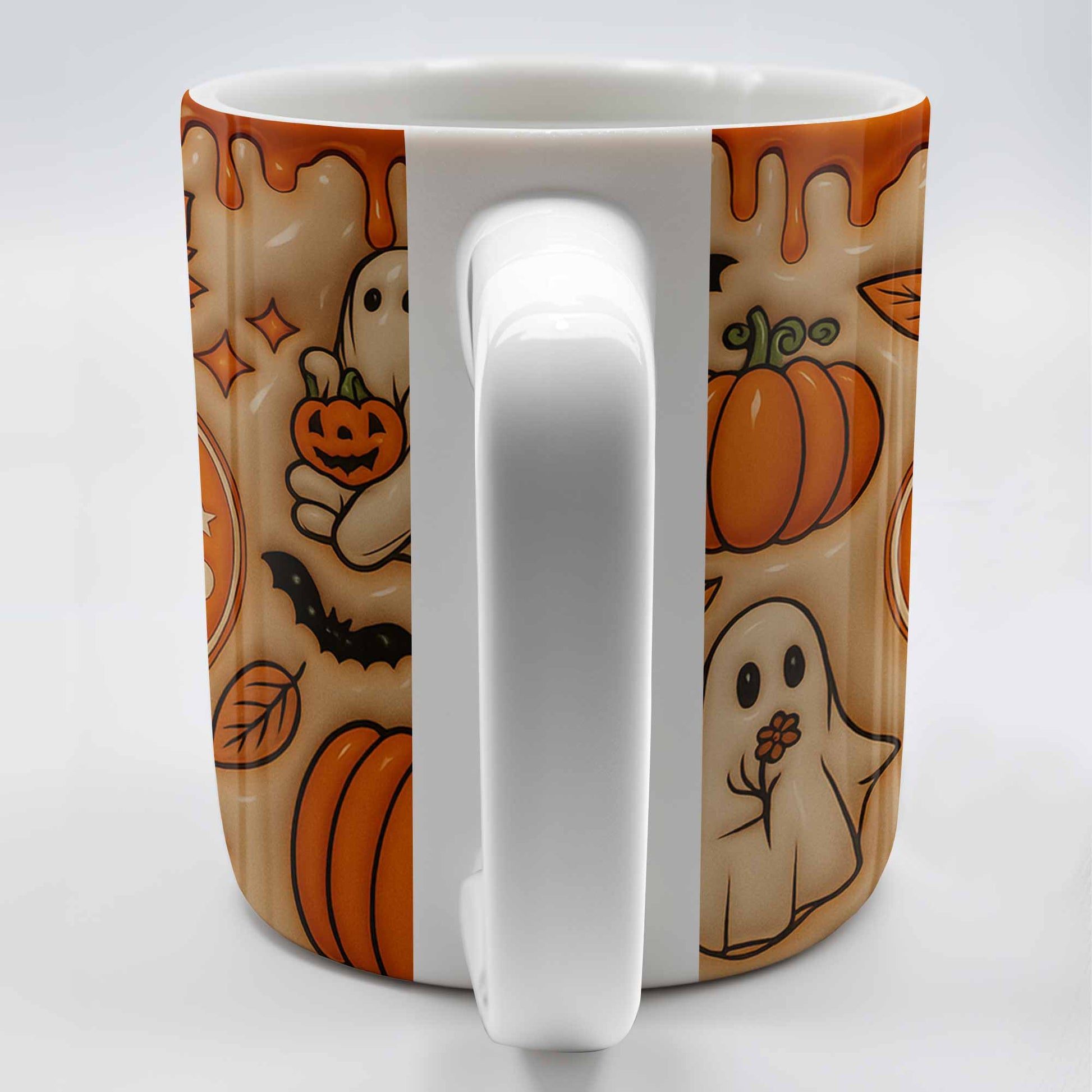 Enchanting Ghost and Pumpkin Themed Coffee Mug