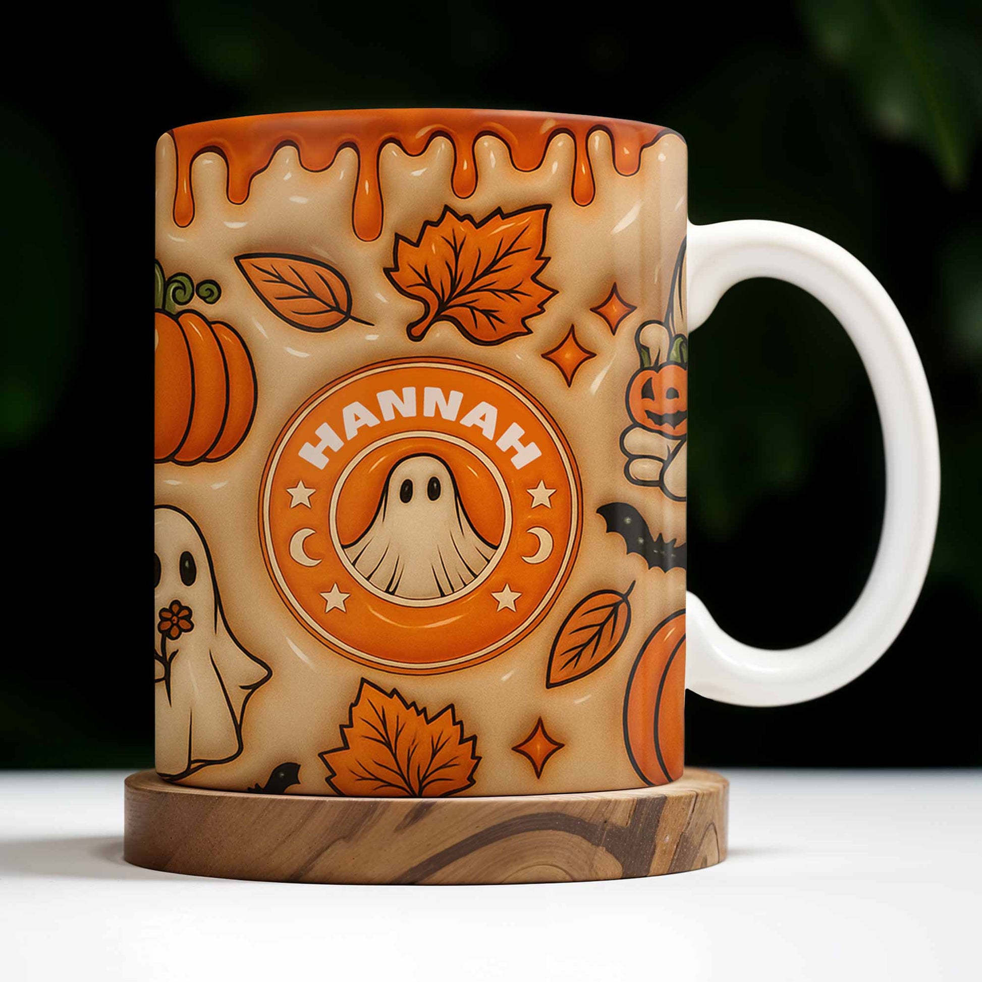 Enchanting Ghost and Pumpkin Themed Coffee Mug