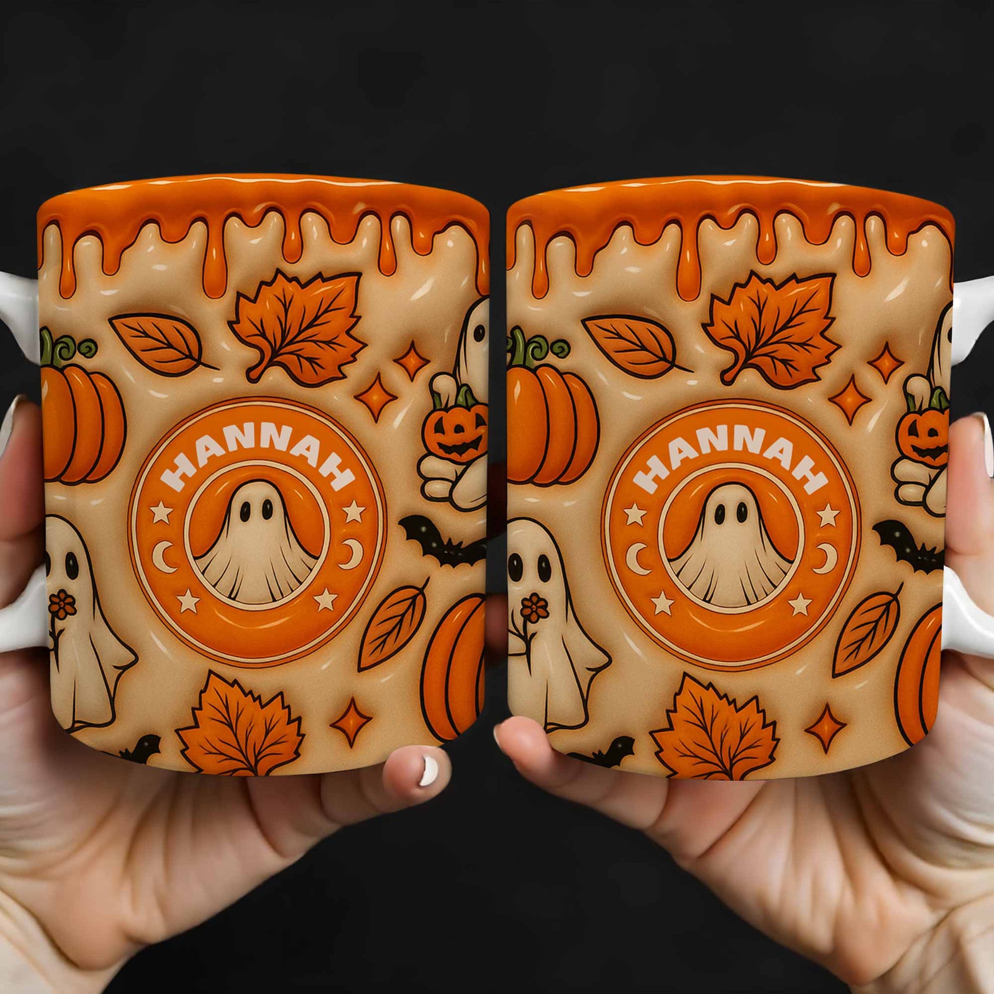 Enchanting Ghost and Pumpkin Themed Coffee Mug