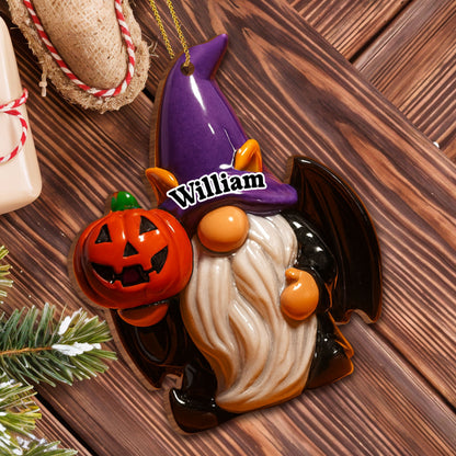 Boo! Ghost With Pumpkin And Bone